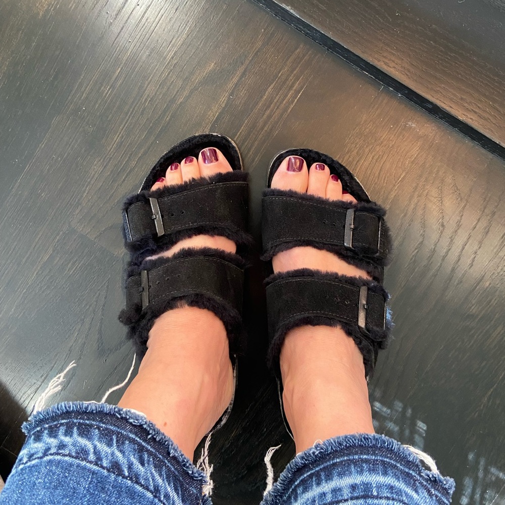 Birkenstock Arizona Shearling in Black